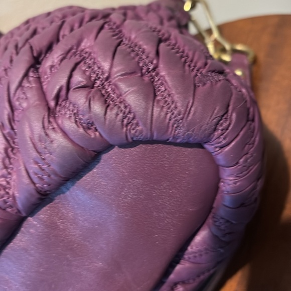Coach Madison Sophia quilted Satchel shoulder bag dark purple excellent Cond - Picture 10 of 16